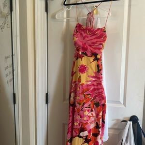 Lulus pink floral maxi dress